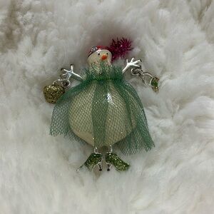 Quirky Fancy Mrs Snowlady Winter Brooch